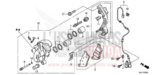 FRONT BRAKE CALIPER NC750DE de 2014